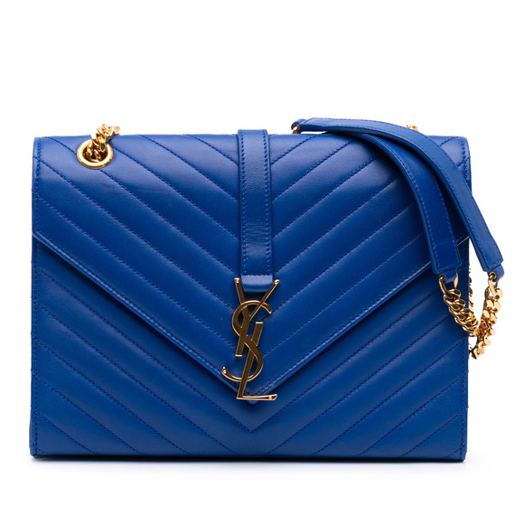 Pre-Loved Saint Laurent Medium Matelasse Lambskin Monogram Envelope Shoulder Bag - Picture 1 of 8
